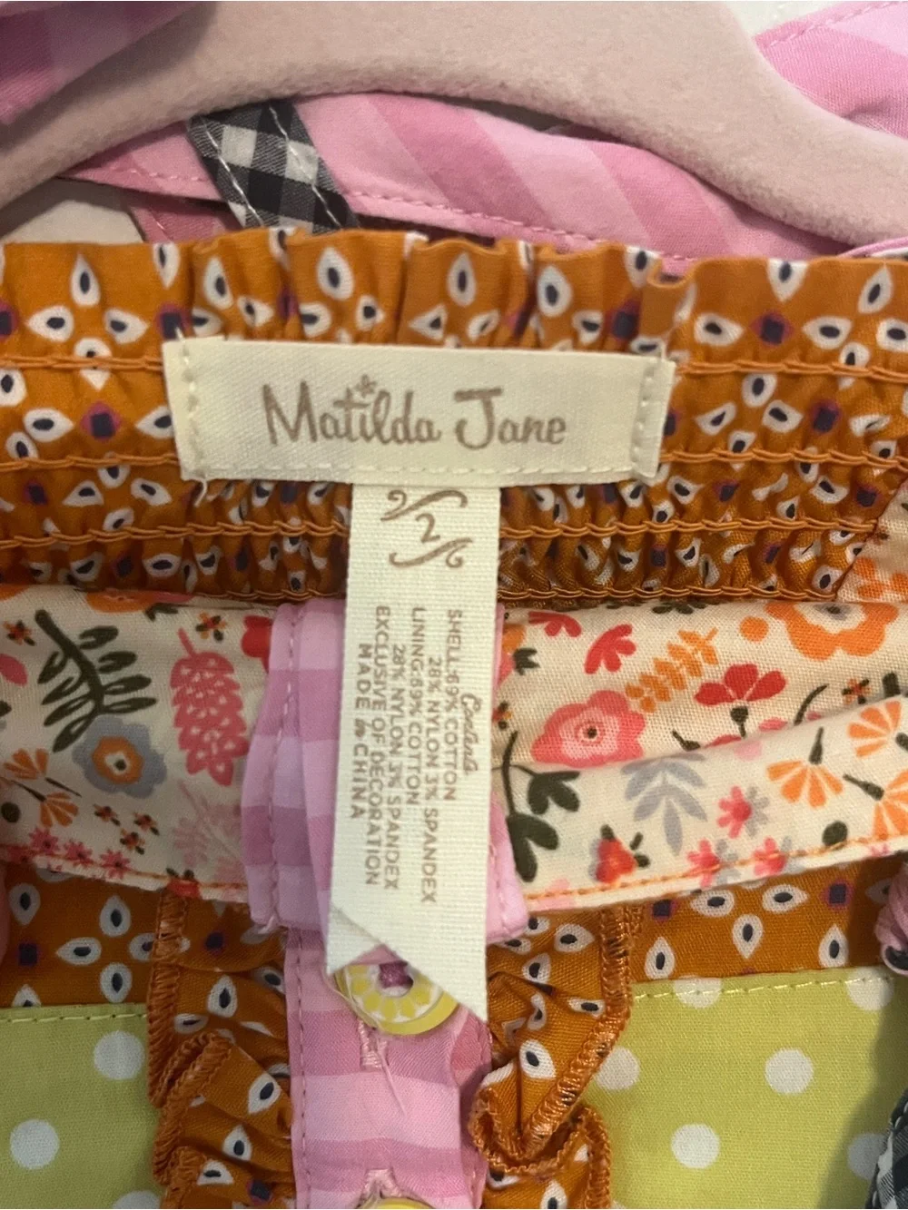 Matilda Jane Brown Floral Dress with Pink Accents